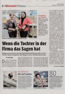 Kleine Zeitung_Bericht_Gelungene Betriebsübernahme_2018-02-05_2